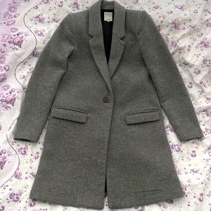 ZARA Single-Breasted Wool Dress Coat Grey Size S